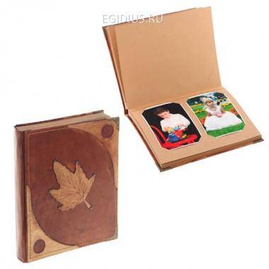 Фотоальбом &quot;Лист&quot; кожа на 80 фотографий 10х15 см, 40 фотографий 13х18 см или 15х21 см, L20 W25 см 81-0145 — Egidius.ru