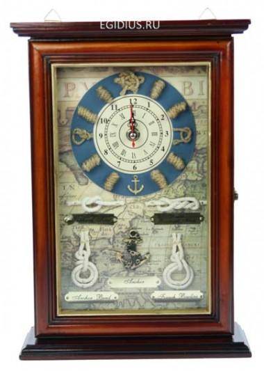 Коллаж-ключница с часами 23*9*33см 104-066 — Egidius.ru