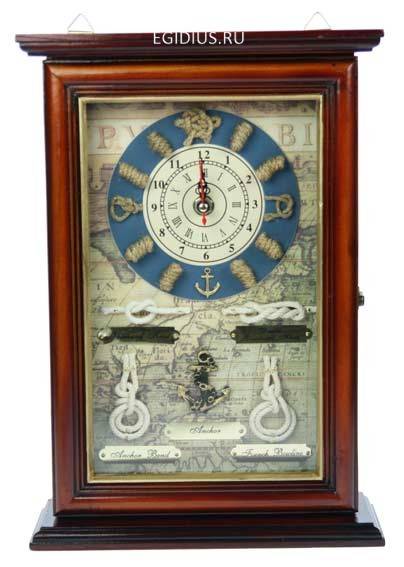 Коллаж-ключница с часами 23*9*33см 104-066 фото 1 &mdash; Egidius.ru