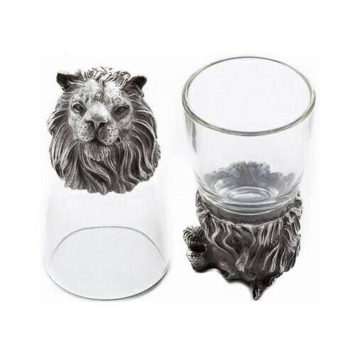 Набор из 2-х стопок со львом (50мл/стопка)d=4.5см h=8.5см 3-1-305 фото 1 — Egidius.ru