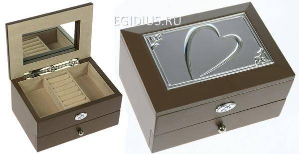 Шкатулка ювелирная Moretto 2-х ярусная 18*13*10см  110-129 фото 1 &mdash; Egidius.ru