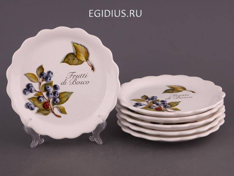 Набор тарелок из 6 шт."лесные ягоды" диаметр=21 см. 300-510 фото 1 &mdash; Egidius.ru