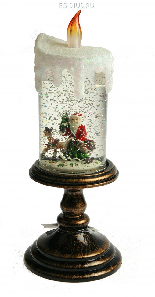 Подсвечник водяной "Свеча" с LED подсвет. 12*12*25см 151-665 фото 1 &mdash; Egidius.ru