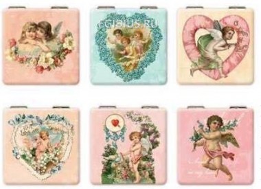 Зеркальце Ангелочек 6*6см в дисплее МИКС  105-211 — Egidius.ru