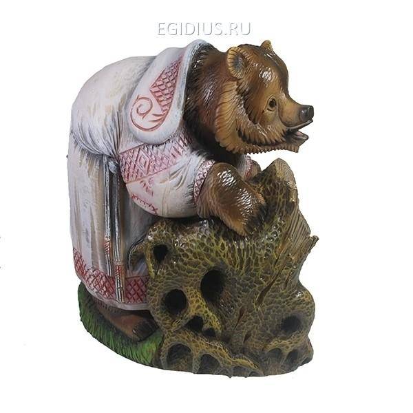 Фигурка декоративная "Мишка у дупла", L25W16 Н27,5см 81-6626 фото 1 — Egidius.ru