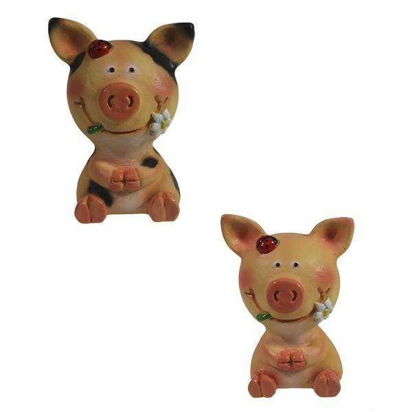 Фигура декоративная "Поросенок Жорик", L6.5W5H7.5, 2в. 82-0456 фото 1 — Egidius.ru