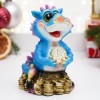 Копилка "Дракончик с рублем" (синий) 10*7*6,5см 81-3256 фото 1 — Egidius.ru