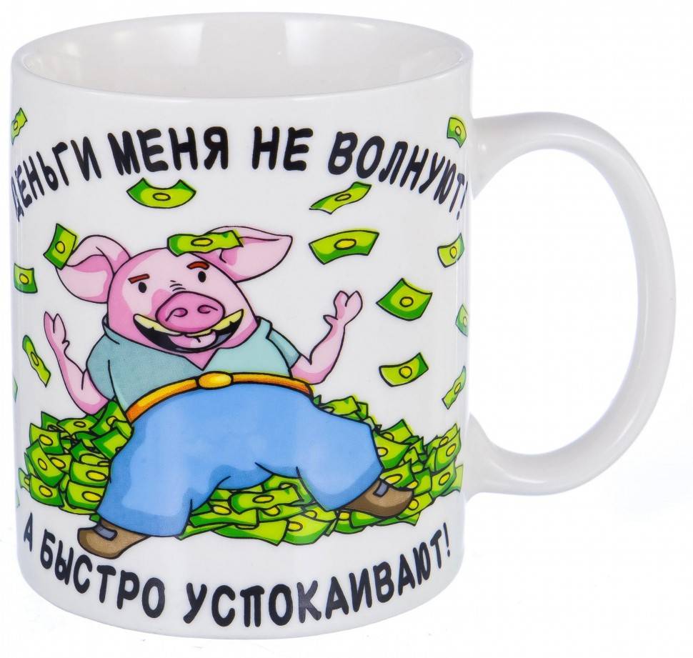 Кружка 350мл "деньги меня не волнуют…" символ 2019 года 910-028 фото 1 — Egidius.ru