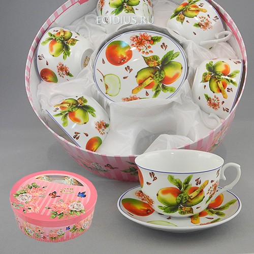 Набор чайный 12 пр. сладкие яблоки 220 мл под.уп. 900-254 фото 1 — Egidius.ru