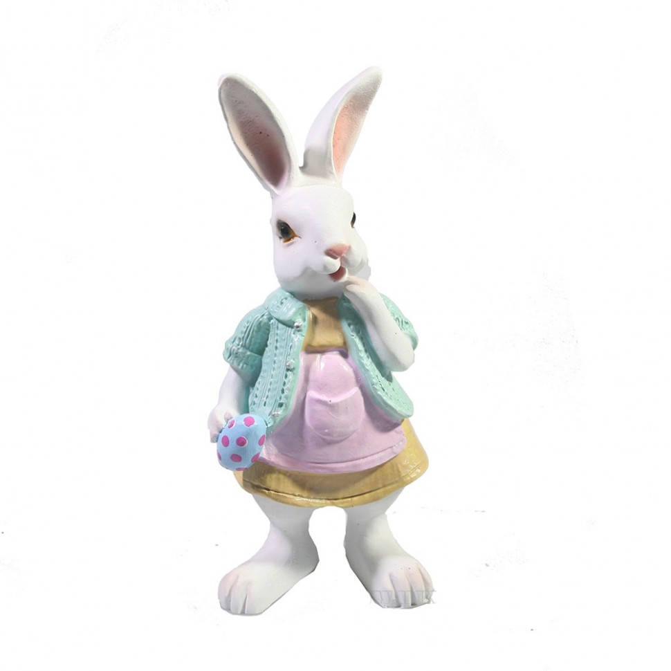 Фигура декоративная "Пасхальная зайка" 6х6х16см символ года кот, кролик 2023 81-3185 фото 1 — Egidius.ru