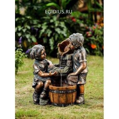 Фонтан декоративный "Дети у кадки" 31-0626 фото 1 — Egidius.ru