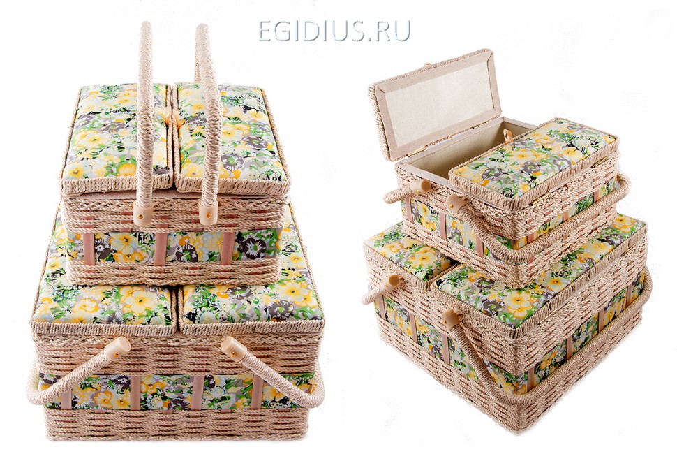Набор шкатулок для рукоделия из 2-х шт. 32*28*17см  115-016 фото 1 — Egidius.ru