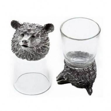 Набор из 2-х стопок-перевертышей с медведем (50мл/стопка) d=4.5см h=8.5см 3-1-306 — Egidius.ru