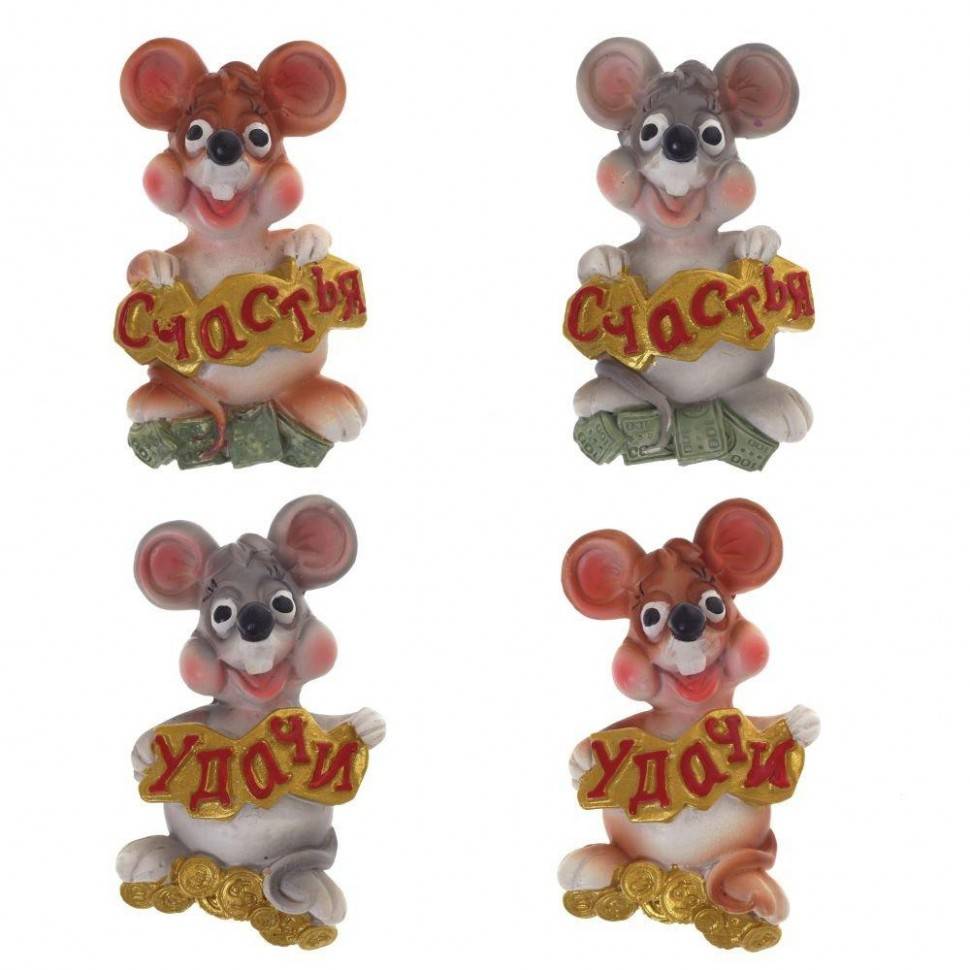 Магнит "Мышка", L4 W2,7 H7 см, 4в. 82-1274 фото 1 &mdash; Egidius.ru
