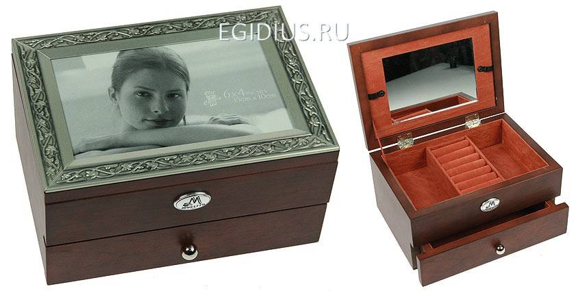 Шкатулка ювелирная Moretto 2-х ярусная 18*13*10см  110-188 фото 1 — Egidius.ru