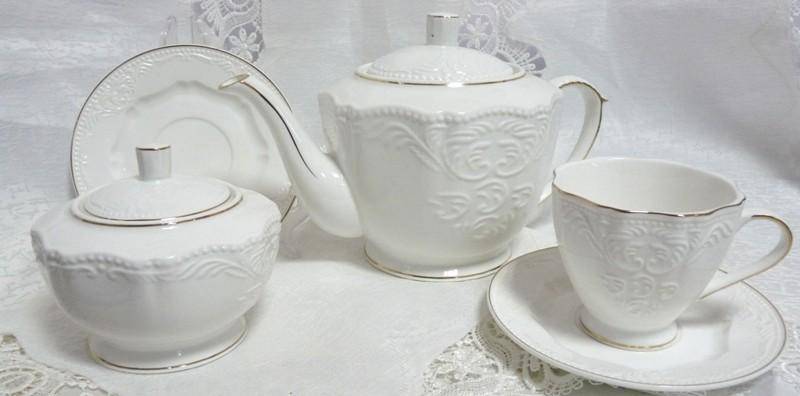Чайный набор 14 пр. "Орнамент",чайник 1,2 л.,чашка 220мл.,сахарница 405 гр. 21-1010 фото 1 &mdash; Egidius.ru