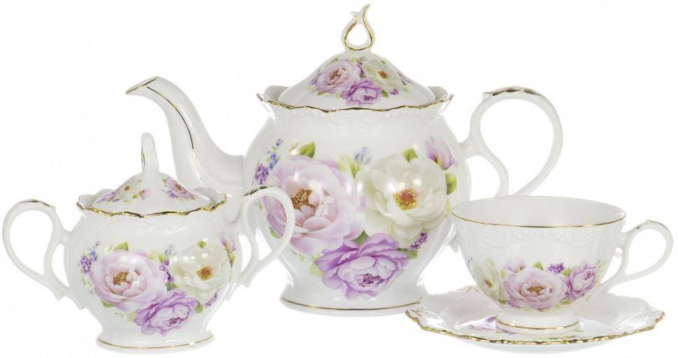 Набор чайный "Цветы" 14 предметов 220/1000 мл 901-074 фото 1 &mdash; Egidius.ru