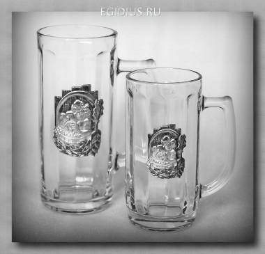 Пивные кружки 41254 &quot;С легким паром&quot; 300+500мл 1+1шт. 72-0035 — Egidius.ru