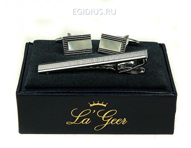 Подарочный набор &quot;LA GEER&quot;: заколка для галстука, запонки 7*3*10см  102-929 — Egidius.ru