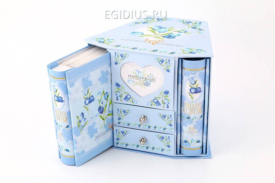 Набор:фотоальбом+шкатулка 18*23*20 см, 10*15см, 160 фото 321-513 фото 1 — Egidius.ru