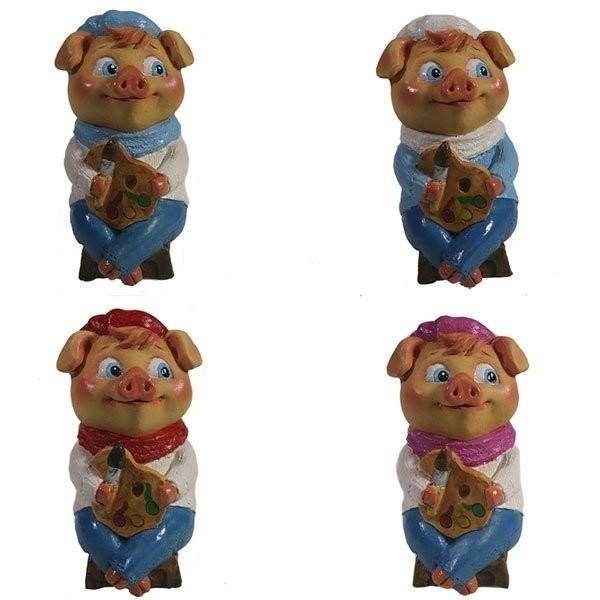 Фигура декоративная "Поросенок Ридиан", L4.5W7H11, 4в. 82-0457 фото 1 — Egidius.ru