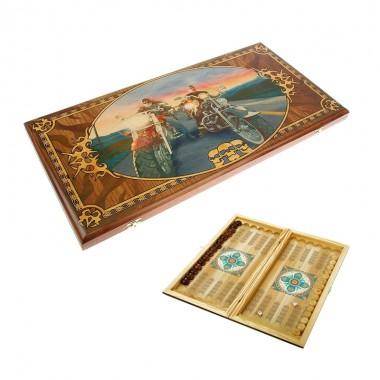 Нарды &#039;Байкеры&#039; в дер. коробе малые 31-1070 — Egidius.ru