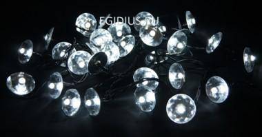 Светов. Украшение гирлянда 30 диодов, режим мигания, с зеркальным декором (Цвет белый) 10-4019 — Egidius.ru