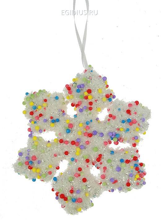 Игрушка ёлочная "Снежинка" 13см  150-873 фото 1 &mdash; Egidius.ru