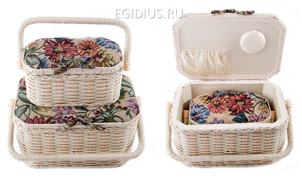 Набор шкатулок для рукоделия из 2-х шт. 27*18*15см (уп.1/12наб.) 115-017 фото 1 — Egidius.ru