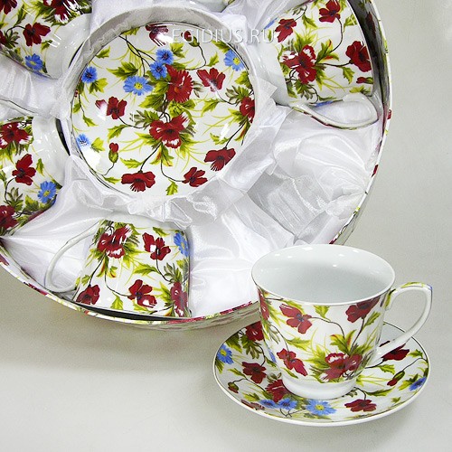 Набор чайный 12 пр. маки с васильками 250 мл под. уп 900-380 фото 1 &mdash; Egidius.ru