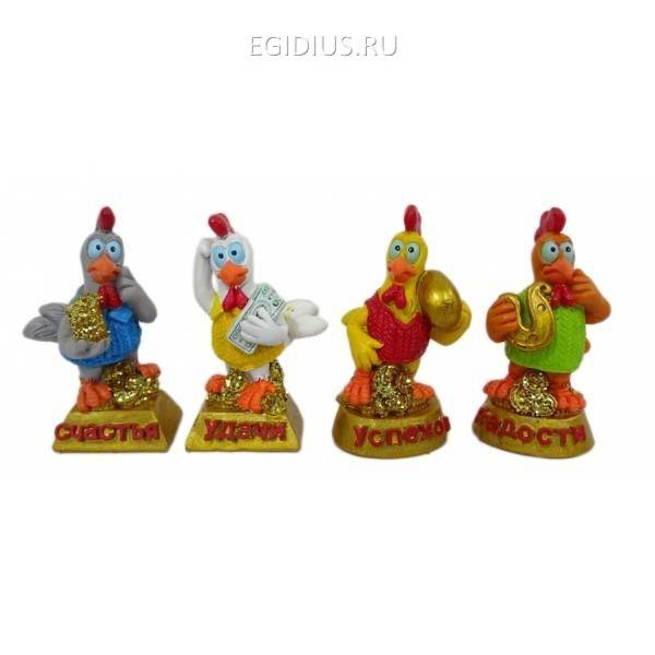 Декоративная фигурка "Петушок", L4W3,6H6,1см, 4в 81-3368 фото 1 — Egidius.ru