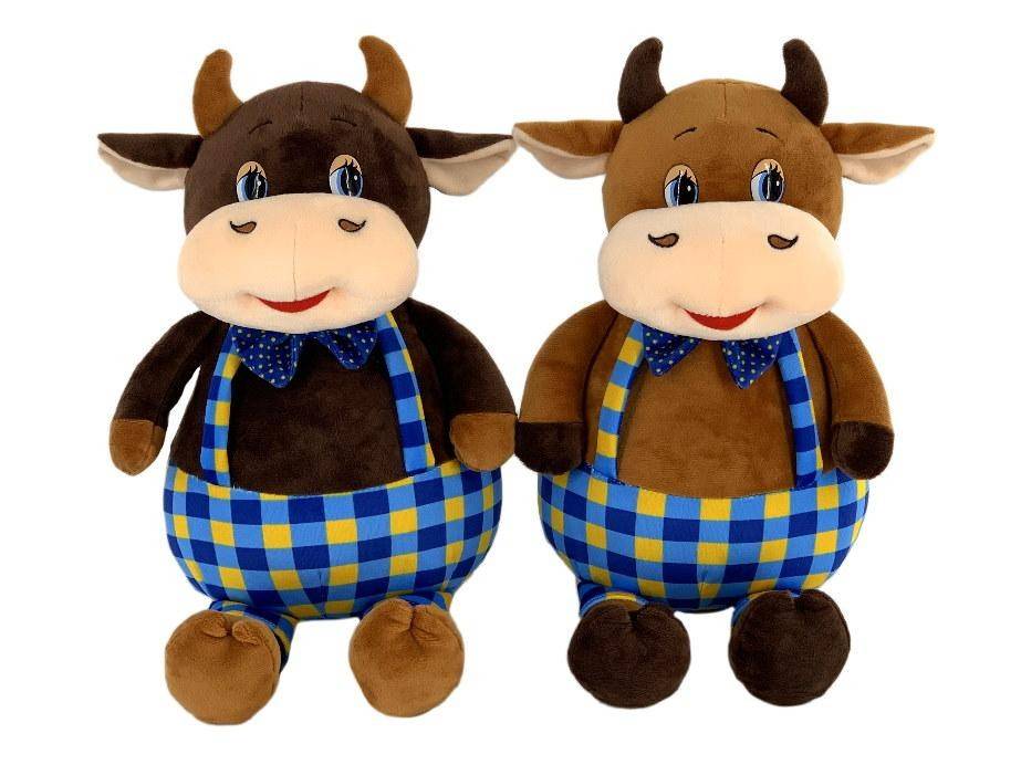 Упаковка для подарков символ года Бык в комбенезоне 1500гр (55шт) 32/40см 2-1-142 фото 1 &mdash; Egidius.ru