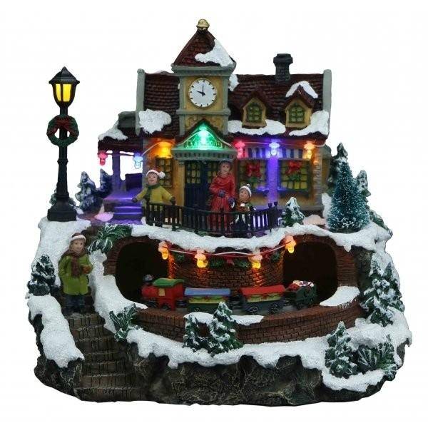 Фигурка декоративная  с движущимися элементами и подсветкой(от сети), 21,5х18х22см 84-0428 фото 1 — Egidius.ru