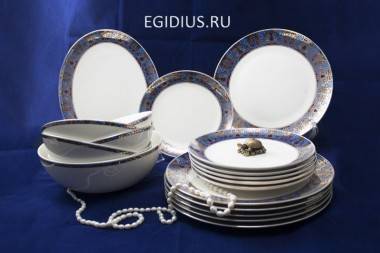 Столовый сервиз &quot;Тамерлан &quot; на 6/20 пр Костяной фарфор 620-230 — Egidius.ru