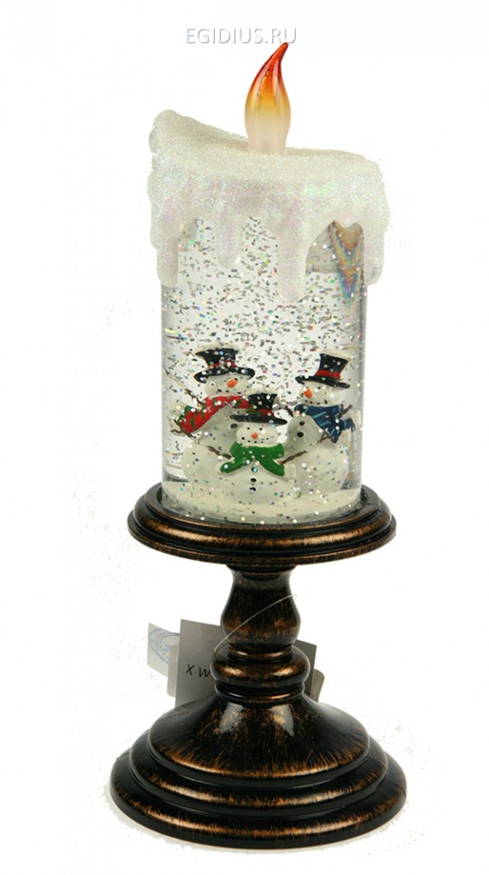 Подсвечник водяной "Свеча" с LED подсвет. 12*12*25см 151-673 фото 1 &mdash; Egidius.ru