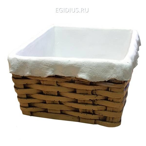Декоративное кашпо для сада (Корзина плетенная квадратная (с салф.) L17,5W17,5H10 см) 81-6329 фото 1 — Egidius.ru