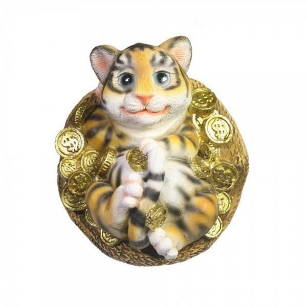 Копилка "Тигр в шляпе с монетами"L11W11.5H10.5см 81-3010 фото 1 &mdash; Egidius.ru