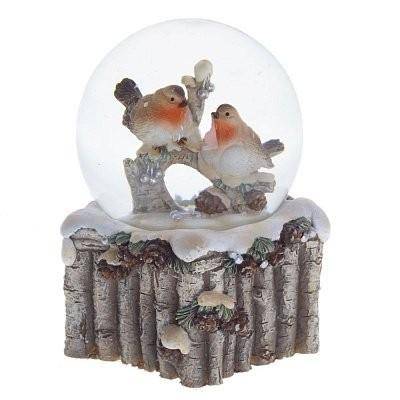 Водяной шар со снегом "Птички", D6,5 см, L7,8 W7,8 H9,3 см 81-1252 фото 1 — Egidius.ru