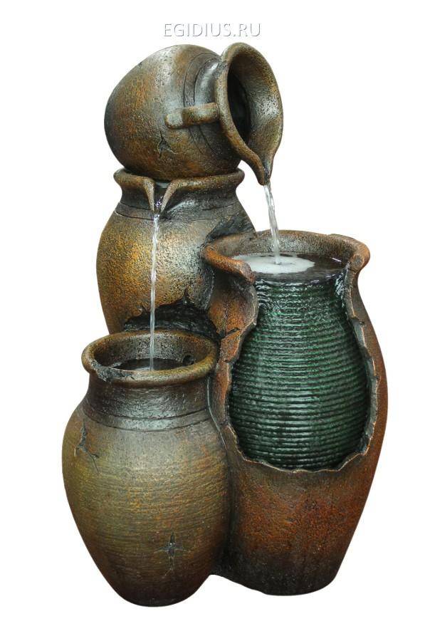 Напольный Фонтан интерьерный "Кувшины 3" 77 х 44 х 39 см 31-0628 фото 1 &mdash; Egidius.ru