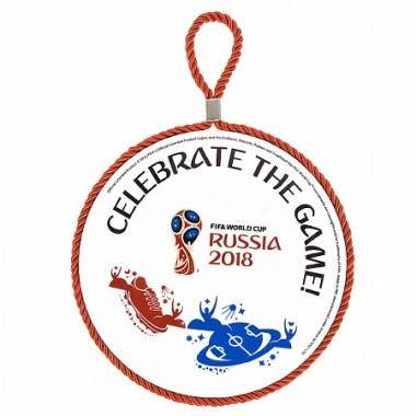 Подставка под горячее с пробкой + окантовка &quot;Чемпионат Мира FIFA 2018&quot; 17*17*0,7см.  407-305 — Egidius.ru