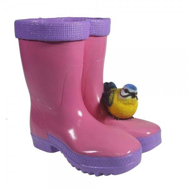 Декоративное кашпо "Сапоги с птичкой" (розовые), L17 W13 H18 см 81-6679 фото 1 — Egidius.ru