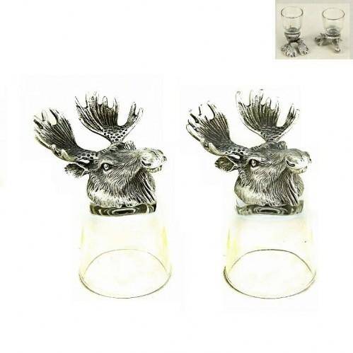 Набор из 2 стопок-перевертышей с лосем (50мл/стопка) d=4.5см h=8.5см 3-1-308 фото 1 — Egidius.ru