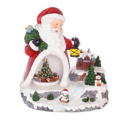 Фигурка декоративная с музыкой, подсветкой и функцией движения "Санта" (3хАА не входит в компл.), 24 81-1257 фото 1 — Egidius.ru
