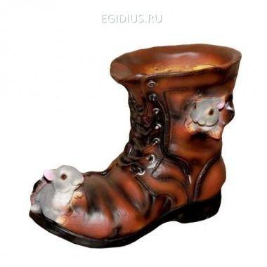 Кашпо для дачи Ботинок с мышками, L22 W13 H18 см 81-6014 — Egidius.ru