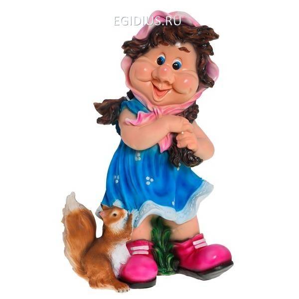 Фигура для дачи Девочка с белочкой 81-6270 фото 1 — Egidius.ru