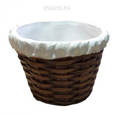 Декоративное кашпо для сада (Корзина плетенная круглая (с салф.) L18W18H12,5 см) 81-6330 — Egidius.ru
