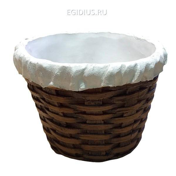 Декоративное кашпо для сада (Корзина плетенная круглая (с салф.) L18W18H12,5 см) 81-6330 фото 1 — Egidius.ru