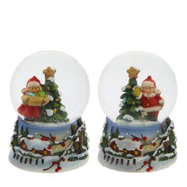 Водяной шар со снегом &quot;Мальчик/девочка&quot; D4,5 см, L4,8 W4,8 H6,5 см, 2в. 80-0956 — Egidius.ru