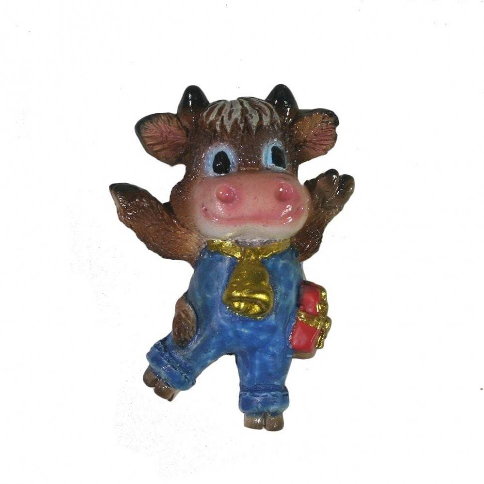 Магнит Теленок в комбинезоне (коричневый) L2W3H4,5 82-1802 фото 1 &mdash; Egidius.ru