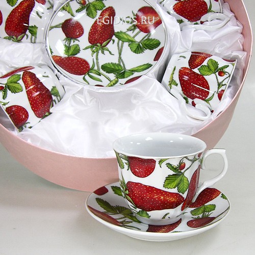 Набор чайный 12 пр. клубничный микс 220 мл под. уп 900-323 фото 1 &mdash; Egidius.ru